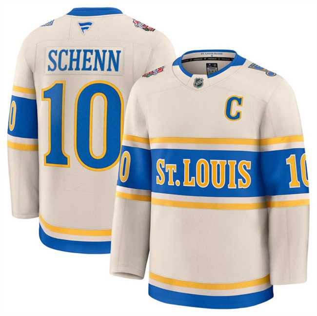 Mens St. Louis Blues #10 Brayden Schenn Cream 2024-25 Winter Classic Stitched Hockey Jersey Dzhi